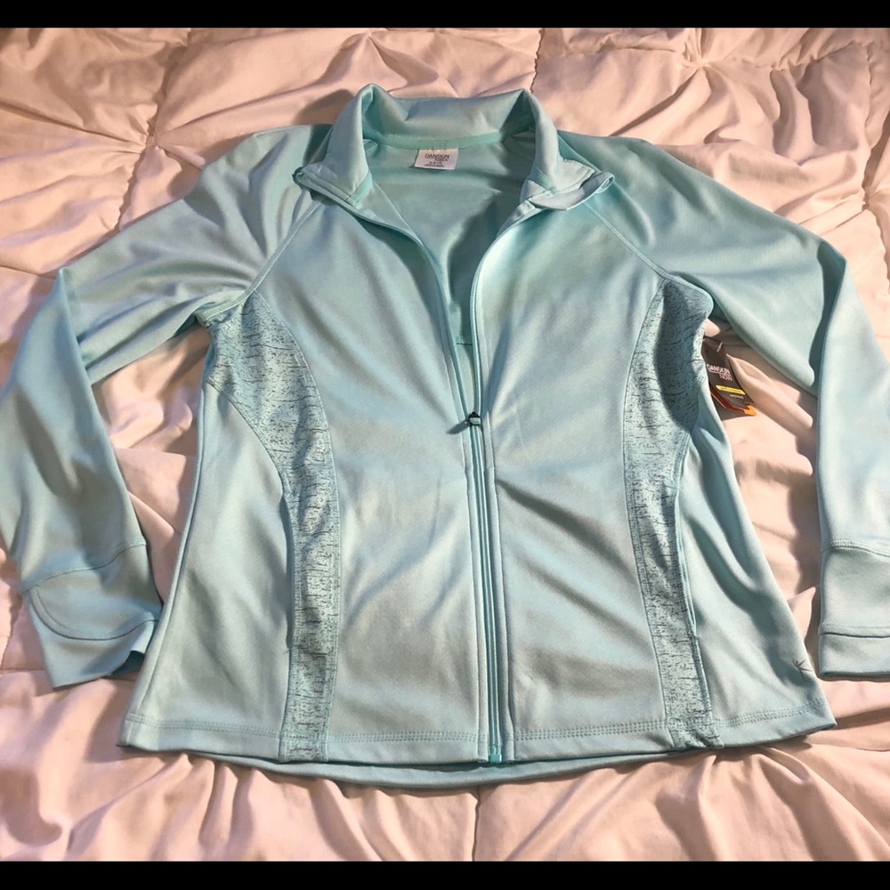 Teal active wear zip up top. Brand new with tags.